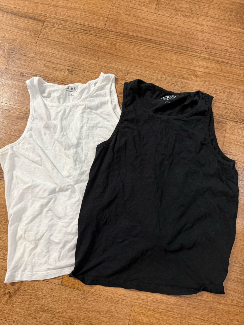 J. Crew Black & White Cotton Tank Tops - 2-Pack